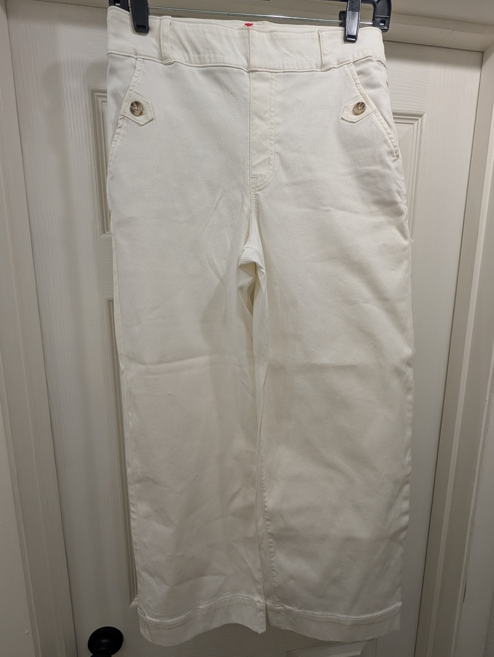 SPANX Stretch Twill Wide Leg Pants – Size M – White